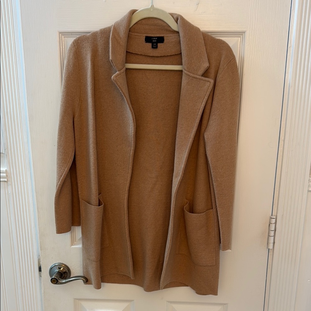J. Crew Tan Cardigan Sweater Oversized Open Front